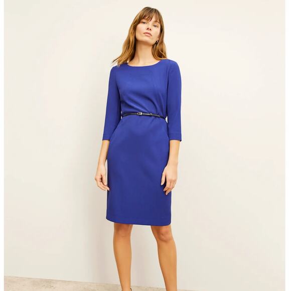 MM LAFLEUR The Etsuko Dress Recycled WonderTex Bright Indigo Blue {VV34} - Picture 1 of 6